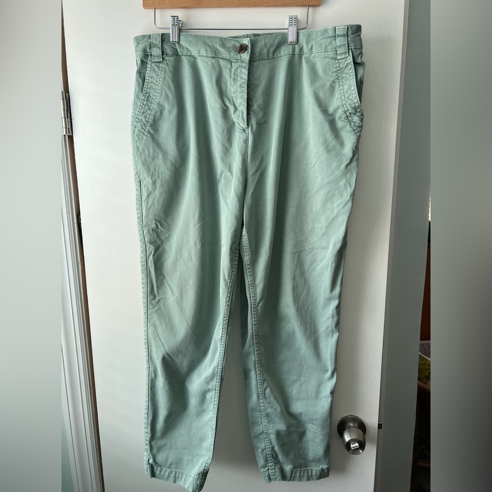 Boden high rise crop chino pants, seafoam